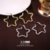 Pendientes de Estrella de Cinco Puntas de Plata Rota de Venta Caliente Europeos y Americanos Pendientes de Diseño Giratorio Retro de Nicho Pendientes Sencillos de Moda