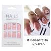 Linhas geométricas ponta diamante peça de beleza para unhas simples suave comprimento médio quadrado europeu unhas postiças estilo ins usar unha atacado