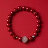 Pulsera de Cinabrio Dragón Benmingnian Pulsera de Jade Hetian Regalos para Hombres y Mujeres