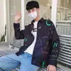 Camisa Retro Estilo Hong Kong de Manga Larga con Salpicaduras de Tinta Azul Oscuro, Nuevo Estilo de Otoño para Hombres Modernos, Holgada y de Moda, Versátil