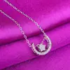 Nuevo Collar Dinámico Estrellado, Moderno Collar para Clavícula Bañado en Plata Estilo Coreano, Accesorio para Mujer con Colgante de Estrella y Luna Multiusos