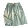 Pantalones de pijama, Shorts de seda helada, Marca de tendencia de verano para hombre, Color liso, Versátiles, Deportivos, Por encima de la rodilla, Pantalones de cinco puntos, Estilo Hong Kong, Sueltos, Pantalones casuales