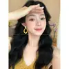 Pendientes Retro Exagerados Estilo Hong Kong, Divertidos Pendientes de Aro de Puntos Rojos, Pendientes de Diseño Único, Clips para Orejas