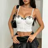 Corset espinha de peixe colorido com strass e miçangas transfronteiriço europeu e americano, top corset curto de puro desejo, bustiê push-up para mulheres
