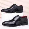¡Guau, zapatos de cuero para hombre hechos a medida transfronterizos, zapatos de cuero estilo británico, zapatos formales de vestir para hombre, punta fina, antideslizantes, resistentes al desgaste para hombre
