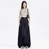 Jeans de Pierna Ancha para Mujer, Novedad de Primavera, Cintura Alta, Holgados, Adelgazantes, Azul Denim, Para Personas Bajas, Buena Caída, Pantalones Versátiles de Largo Hasta el Suelo
