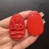 6 Pingente de Areia Imperial de Minério Cru Natural de Alto Teor Guardião do Zodíaco Cinnabar Unissex Pingente de Colar Buda do Ano de Nascimento