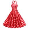 Vestido estilo pêndulo grande estampado retrô Hepburn com estampa de ondas de vento e fotos reais do AliExpress