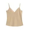 Camisola ajustable con cuello en V para mujer, diseño de verano, corte ajustado, espalda hermosa, top de punto estilo americano hot girl