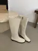 Botas de montaria femininas, cor cáqui, camurça, cano longo, ajuste slim, salto grosso, nova coleção outono/inverno 2025, botas brancas de altura média