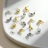 Fecho de Argola Dupla Preserva-Cor Banhado a Ouro 18K Clipe de Posicionamento de Contas Acessórios Conector de Ponta para Pulseira Colar DIY