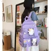 Mochila Escolar para Secundaria y Preparatoria Estilo Coreano Moderna Trendy Chica Mochila Casual Estilo Harajuku Dibujos Animados Estilo Japonés Mochila Color Sólido