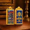 Pendente 3D Cultural Criativo Xizang Cervo Duplo 4x2 Amarelo da Riqueza Pintado à Mão Tradicional e Buda da Medicina Tara Verde