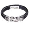 Pulseira de Couro de Aço Inoxidável Pulseira para Homens Lovemyson Pulseira Torcida Magnética de Aço Inoxidável Pulseira Pulseira