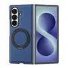 Funda de teléfono compatible con Samsung Z Fold8 Ultra con cargador inalámbrico magnético, soporte de anillo giratorio de 360 grados, funda de cuero