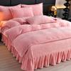 Nuevo Juego de Cubre Cama de Terciopelo Tallado de Cuatro Piezas, Terciopelo Térmico Grueso de Alto Peso para Invierno, Cubre Cama Completamente Mate, Terciopelo de Leche