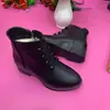 Botines de Cuña Cálidos de Terciopelo para Mujer 2026 Nuevos Antideslizantes Suela Suave Botas de Algodón para Madres de Edad Media y Mayores