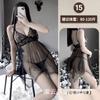 Lencería sexy transfronteriza de talla grande, sexy, transparente, hueca, traje de tentación de una pieza, medias abiertas, combinación de malla, generación de cabello
