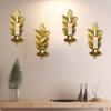 Portavelas de metal creativo para colgar en la pared forma de espiga de trigo portavelas de hierro atmósfera para crear decoraciones venta al por mayor
