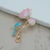 Acessórios Originais para Joias Antigas DIY Gota Azul Queimado Flor Bicolor Botão de Flor Gota de Óleo Acessórios para Prendedor de Cabelo Bicolor