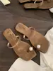 Elegantes Chanclas de Rhinestone Estilo Francés para Dama, Zapatos de Hada, Sandalias de Playa Planas de Perlas para Verano al Aire Libre