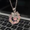Colar Laço Coroa de Amor Corrente para Clavícula Feminina Luxo Acessível Design de Nicho Natal Ins Melhor Amigo Estudante
