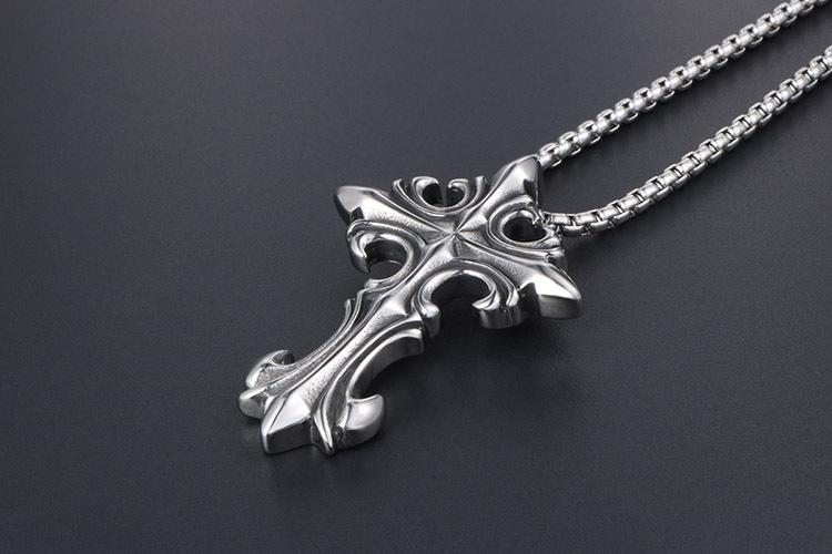 时尚钛钢饰品挂件十字架吊坠毛衣链项链厂家批发 (5)