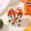 El juego de accesorios para el cabello para niños más vendido en Europa y América, pinza para el cabello de lazo de cinta acanalada de Halloween, horquilla para el cabello para niños 638