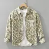 7303 Camisa Estampada Longa Tendência Estilo Japonês Moda Fresca Versátil Casual Solta Top Roupas Masculinas Atacado