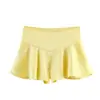 Comércio Exterior Transfronteiriço Estilo Europeu e Americano Roupas Femininas Za Aliexpress Venda Quente Moda Casual Shorts de Perna Larga Textura de Cetim de Seda