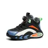 Zapatillas Deportivas para Niños Mayores con Hebilla Giratoria, Nuevo Modelo de Primavera, Superficie de Cuero con Polar Añadido, Zapatos de Malla para Niños y Niñas