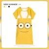 Pijama Feminino Verão Manga Curta Fino Desenho Animado Pequeno Fresco Fofo Estilo Ins Solto Camisola Doce Estudante Roupas de Casa