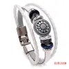 Pulsera de Cuero Tejida a Mano Nueva de Gran Venta Transfronteriza Anillo de Aleación Personalizado Creativo Decoración Pulsera Estilo Retro
