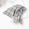 Lenço Xadrez com Bolinhas Vintage de Alta Qualidade Lenço Decorativo para Cabeça Lenço de Seda Novo Estilo Primavera e Verão