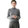 Suéter grueso de cachemira con cuello medio alto, nuevo modelo de invierno 2026, camiseta base de mujer con patrón de rombos, suéter elegante y juvenil