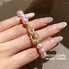 Pérolas em pares! Pulseira Redonda de Pérola com Zircônia e Contas Leve Luxo Sensação de Alto Padrão Pulseira Fashionável Nicho Temperamento Joia de Mão