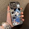 Mickey da Moda Adequado para Capa de Celular iPhone 16 Apple 17 Pro Desenho Animado 15 Pro Max Moda 13 Nicho 14