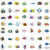 50 Piezas de Formas de Animales Marinos del Mundo Submarino Pegatinas de Graffiti Doble Transparente Impermeables para Mascotas Decorativas de Pared Libro Manual