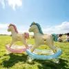 Cavalo de Balanço com Rodas Novo Balão de Filme de Alumínio Decoração de Festa de Aniversário Infantil Balões Tridimensionais Rosa Azul