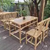 Mesas y sillas de aluminio y bambú para exteriores, bambú simulado, adecuadas para barbacoas en el patio, camping, mesas de aluminio y bambú al aire libre, mercados, granjas y sombrillas de paja.