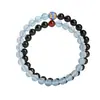 Pulsera Doble Aro de Obsidiana y Aguamarina Natural para Hombres y Mujeres, Lujo de Nicho Material Tipo Hielo Pulsera de Cristal Versátil Venta al por Mayor