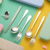Conjunto de Talheres de Aço Inoxidável 304 Duas Peças Talheres de Estudante High-End Portátil Hashi Colher Conjunto para Levar Cafeteria