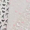 Adesivos Finos e Resistentes para Unhas, Adesivos de Unha Retrô Populares Fábrica Atacado Estilo Japonês Laço Rosa 4057
