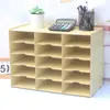 Estantería de escritorio de varios niveles con 30 compartimentos para papel A5, estantería para oficina y estudiantes, marco de madera, estante de almacenamiento de madera, caja de almacenamiento