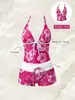 Traje de baño de dos piezas para mujer, estilo bikini, con lunares multicolores y amarre, sexy, de venta caliente en Europa y América, transfronterizo, 2027