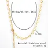 Collar Transfronterizo de Acero Inoxidable Chapado en Oro Real de 18K Cadena Hueso de Serpiente Cadena de Clavícula de Moda Cadena Lisa Versátil para Mujer de Acero de Titanio