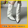 Botas Elegantes Versáteis Confortáveis Acima do Joelho 2026 Outono/Inverno Novo Estilo Afinando Bico Fino Salto Bloco Botas Altas para Mulheres