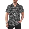 Camisa Masculina Transfronteiriça Havaiana Sexy Estampa de Leopardo Vermelho Roupas Masculinas Casual Retro Verão Praia Estilo de Rua