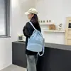 Mochila Esportiva Leve para Natação com Separação Úmida e Seca Grande Capacidade com Cordão Multifuncional com Compartimento para Sapatos Impermeável com Cordão para Mulheres