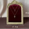Exhibidor de joyería franela roja marco de fotos aretes almacenamiento exhibición de joyería tienda accesorios para fotos en vivo